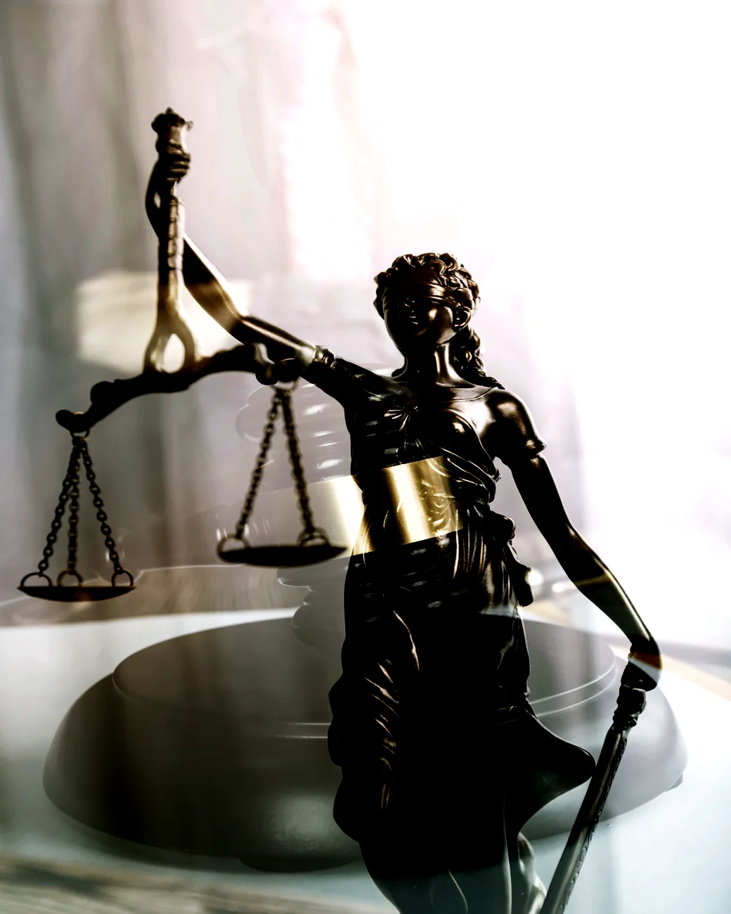 Scales of justice in an Alabama courtroom